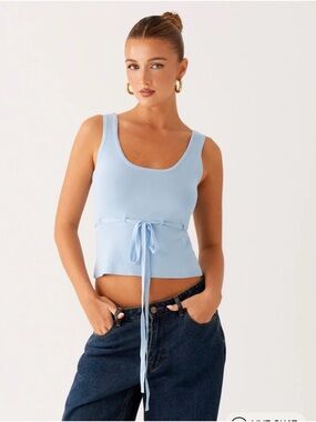 Peppermayo Macall Knit Tie-Waist Tank Top - Blue